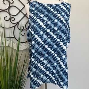 LANDS’ END Size 22W Tall Blue Tankini Swimsuit Top with High Neckline